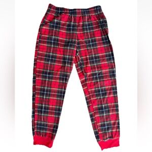 Old Navy M (8) Pajama Bottoms Jogger Fleece Matching Family Plaid 2024 Christmas